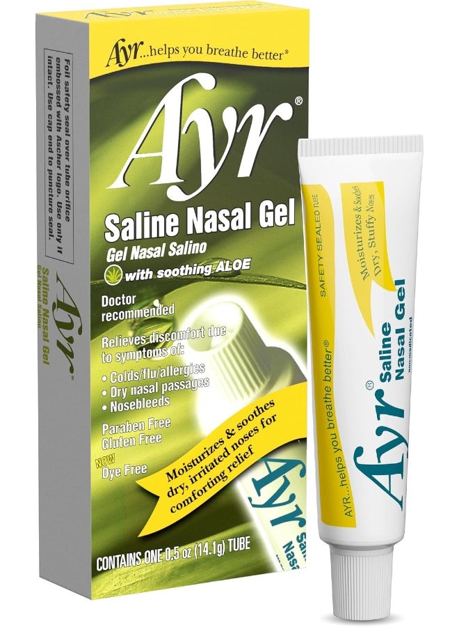 Ayr Saline Nasal Gel, With Soothing Aloe, 0.5 Ounce Tube - Image 1
